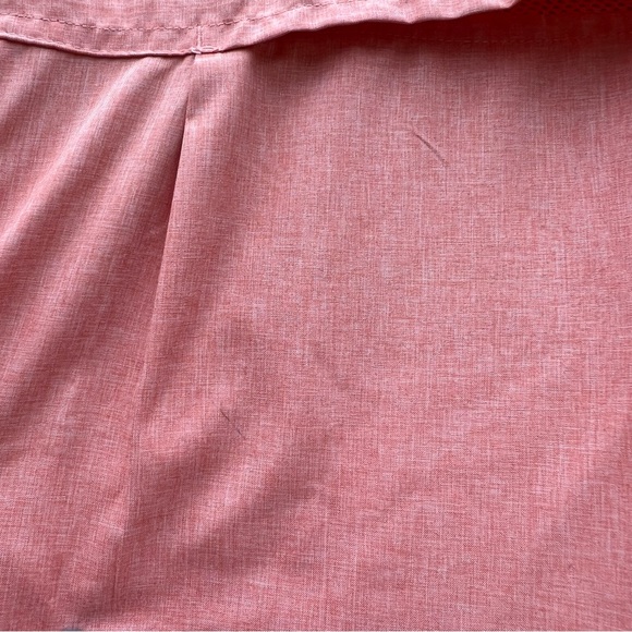 Excurzion Mens Vented Fishing Short Sleeve Shirt Peach Orange Nylon Size Medium - Picture 7 of 8